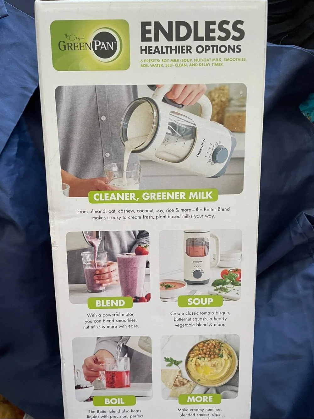BNIB GreenPan Cream and Gray Electric Soup Maker with Accessories